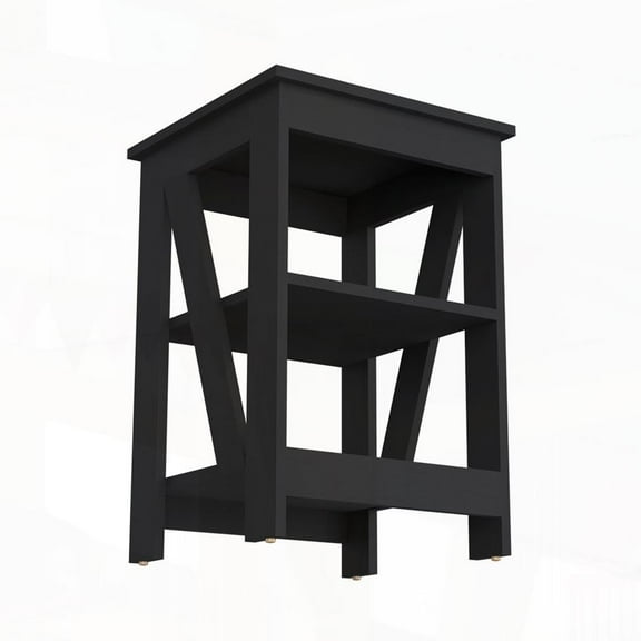 Clio Auxiliary Table with Two Shelves, Compact & Functional