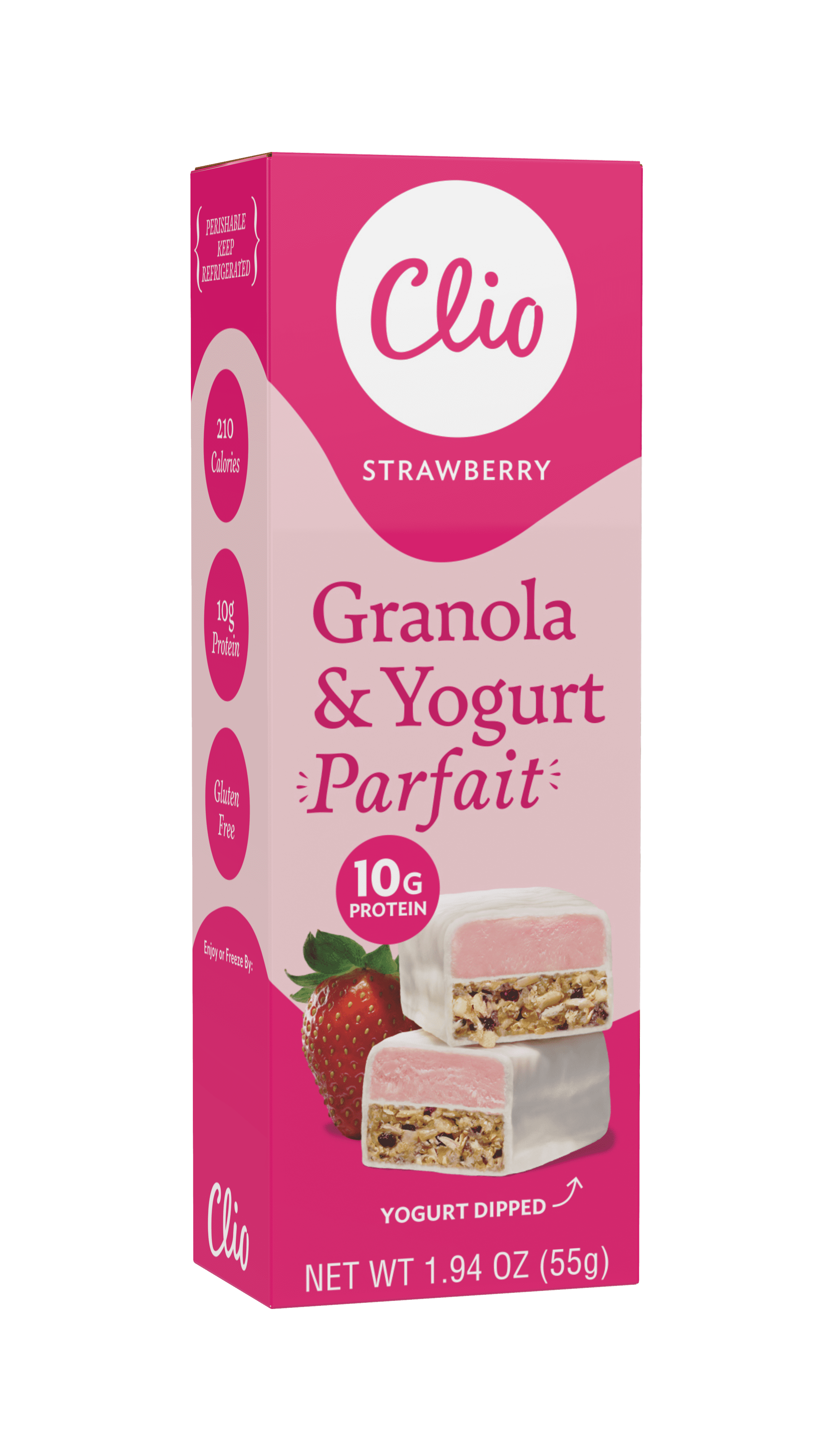 Clio Granola and Strawberry Greek Yogurt Bar in Yogurt Coating, 1.94 oz