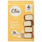 Clio Vanilla Greek Yogurt Bar in Chocolatey Coating, 1.76 oz, 4 Ct