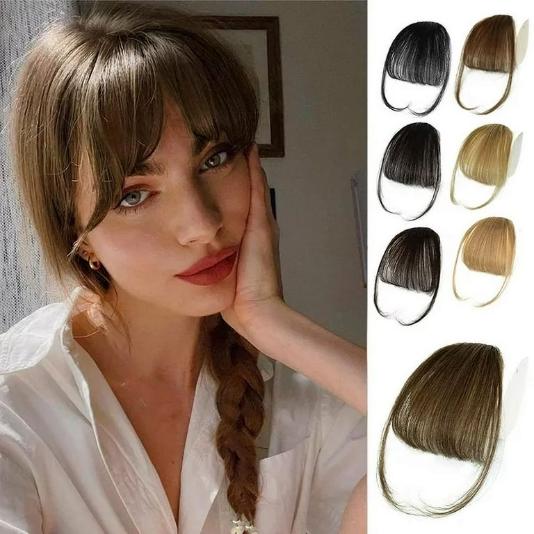 Clip in Air Bangs 100% Real Human Hair Extension French Air  display picture 1