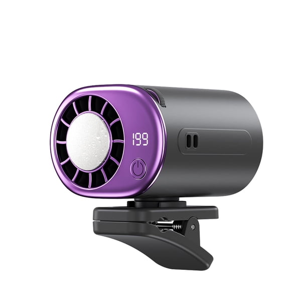 Clip on Air Conditioner for Car, 360° Rotating Semi-Cooling Clip Fan with LED Display, 199 Speeds Adjustable, 16℃ Semi-Cooling Wide Clamp for Cars, Work, Camping