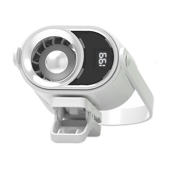Clip On Air Conditioner Fan with LED Display - 360° Rotation, Portable Mini Cooling Fan for Auto Vehicle, USB Rechargeable, 199 Speeds Adjustable, 16℃ Semi-Cooling