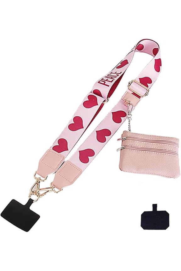 Small Portable Shoulder Bag with Detachable Strap and Zippered Pouch
