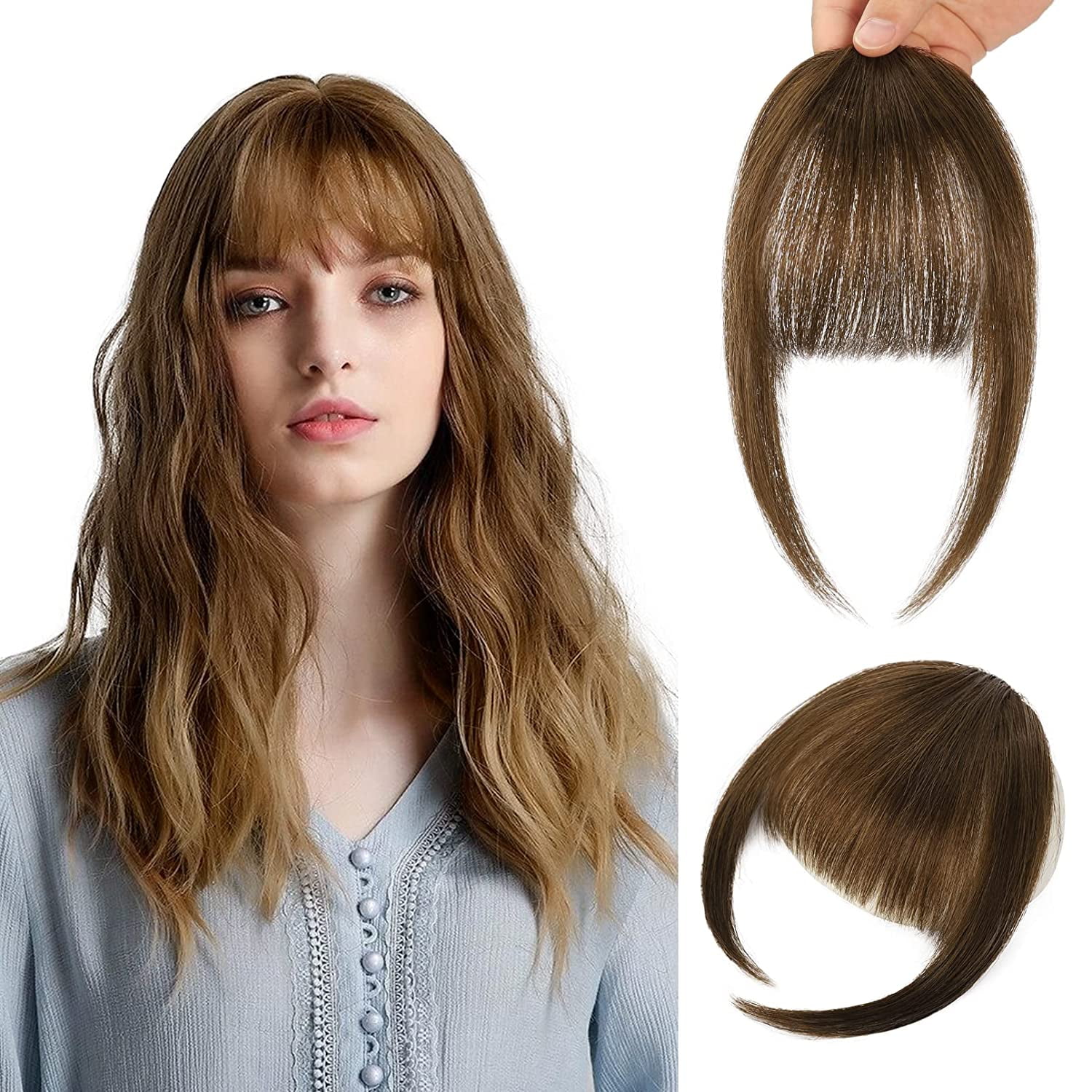 Clip in Bangs 100% Human Hair. Bangs Hair Clip Extensions. Clip on ...