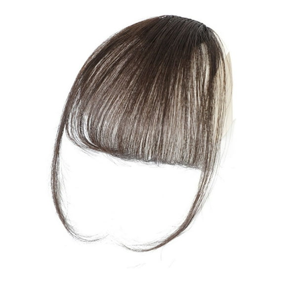 Clip in Bangs,Clip on Bangs Human Hair 100% Real,Natural Fake Bangs Wispy Clip on Air Bangs for Women Fringe with Temples Hairpieces Curved Bangs for Daily Wear