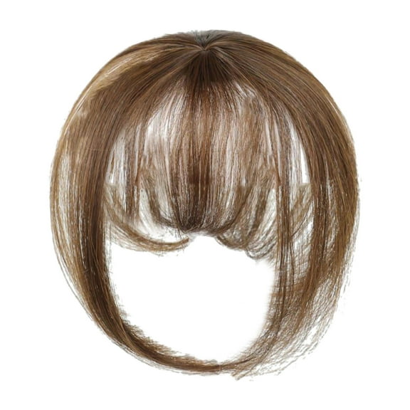 Clip in Bangs Hair Extensions, Invisible 3D Air Bangs Wig, Natural Multi-directional, Wispy Bangs with Temples Hairpieces for Daily Wear-Light Brown-8.66''Length