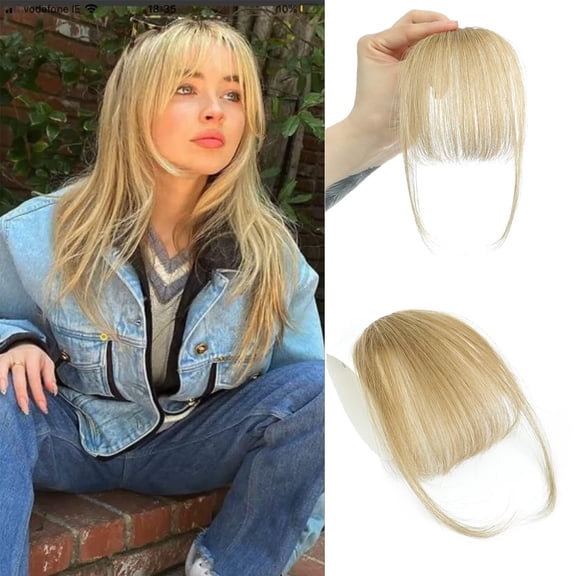 Clip In Bangs - Human Hair Clip In Wigs, Carded, Easy to Wear, Adjustable, Natural Hair Extensions, French Bangs, Party, Wedding, Daily Use, Holiday, Halloween, Cosplay Wedding, Halloween, Christmas