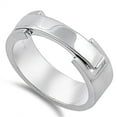 thumbnail image 1 of Clip Bar Lock Hook Wedding Ring .925 Sterling Silver Band Jewelry Female Male Unisex Size 8, 1 of 4