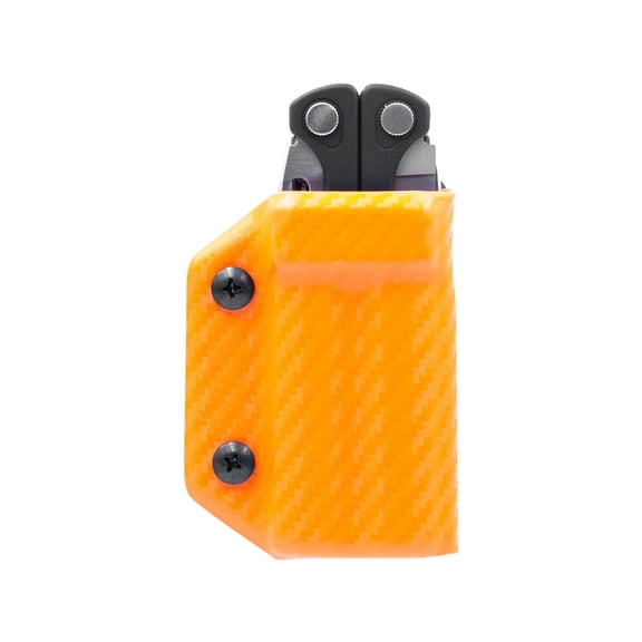 Clip & Carry Kydex Sheath for the Leatherman Charge / +, Carbon Fiber Orange