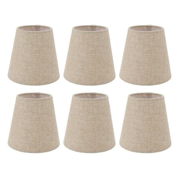Clip On Chandelier Lamp Shades Set, Natural Burlap Lampshades For Floor Table Chandeliers Wall Lamps, Protective Lampshade Design With Durable Linen Fabric, Soft Lighting For