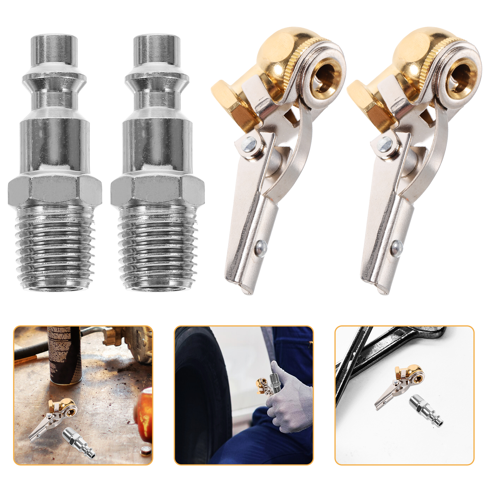 Clip Chuck Quick Connect Tire Inflator Inflatable Inflation Galvanized