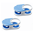 thumbnail image 1 of Clip on Cup Holder for Beach Chai, Portable Striped Clip-On Drink Holder, Cruise Cup Holder Clip, Secure Your Beverage Anywhere for Table, Pool, Lounge, Outdoor Indoor Use,2Pcs-Blue, 1 of 9