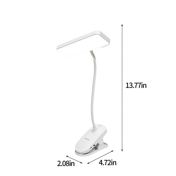 Clip Desk Lamp Clip Desk Lamp Rechargeable Bed Light 3-Color Stepless Dimmable Eye-Care Book Light with Usb Portable Study Lamp Rechargeable Book Light