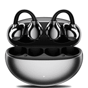 Clip on Earbuds Bluetooth 5.4, Open Ear earbuds Wireless with Mic, Lightweight Comfort, Small-Ear Friendly Bluetooth Earbuds, 60H Sport Ear Buds, IP7 Waterproof Noise Cancelling Headphones, Black