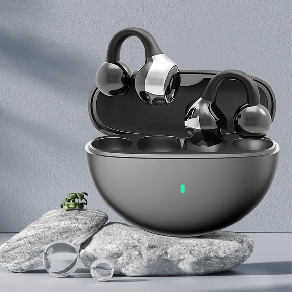 Clip on Earbuds, Open Ear Wireless Bluetooth 5.4 Headphones, 36H Playtime, Call Noise Reduction, HD Call, Comfortable to Wear, Suitable for Outdoor Exercise, Running, and Daily Use(Black)
