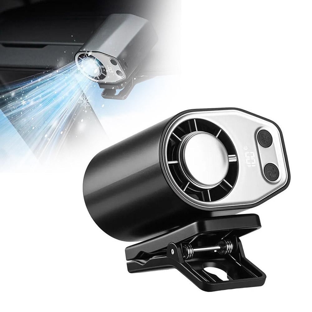 Clip on Fan for Car with LED Display, 360 Rotatable Personal Conditioner, USB Rechargeable Portable Fan with Long Battery Life for Vent, Office Desk, Home & Travel