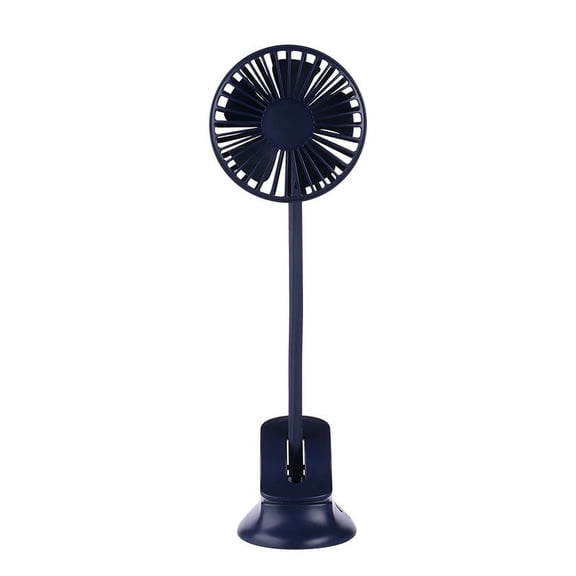 Clip on Fan Usb Mini Fan Battery Operated Desk Fan with Emergency Power Bank, Baby Stroller Fan Rechargeable Personal Fan Flexible Neck 3 Speeds Great for Beach Car Camping Dorm Bed Office-Deep Blue