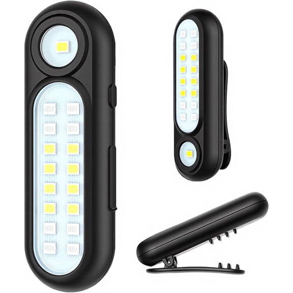 Clip On Flashlight, Rechargeable Running Lights for Runners Portable Hands Free Flashlight for Walking Dog, Safety Light for Walking at Night, LED Work Light Warning Flashing Camping(1Pcs)