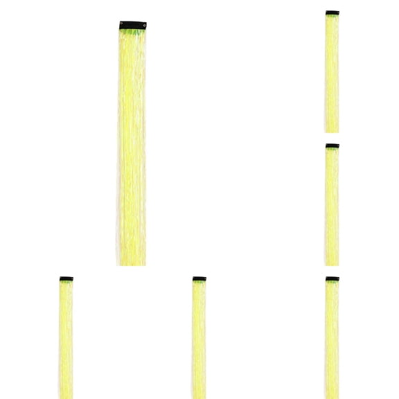 Clip In Glitter Hair Extensions Bulk 12Pcs Set 20 Inch Rainbow Colors Tinsel Hair Pieces With Metal Clips For Festival Group Outfits and Party Hairstyles