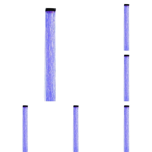 Clip In Glitter Hair Extensions Bulk 12Pcs Set 20 Inch Rainbow Colors Tinsel Hair Pieces With Metal Clips For Festival Group Outfits and Party Hairstyles