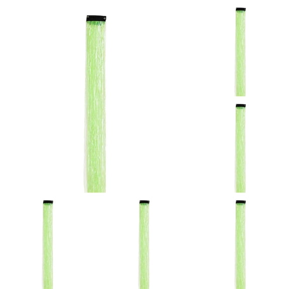 Clip In Glitter Hair Extensions Bulk 12Pcs Set 20 Inch Rainbow Colors Tinsel Hair Pieces With Metal Clips For Festival Group Outfits and Party Hairstyles