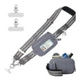 thumbnail image 1 of Clip and Go Strap for Phone with Wallet Crossbody Phone Lanyard with Anti-Theft Zipper Pouch Detachable Quilted Wrist Wallet with RFID and ID Window for Daily and Travel, 1 of 8