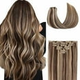 thumbnail image 1 of Loveternal  Clip in Extensions 100% Real Human Hair 14  Inch 8 PCS（Chocolate Brown）, 1 of 1