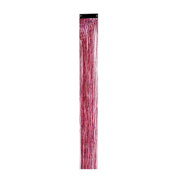 Clip In Hair Tinsel Extensions Kit for Women, Glitter Fairy Hair Strands Decorative Hair Accessories for Party and Daily Styling(Pink-2,50x3.5cm)