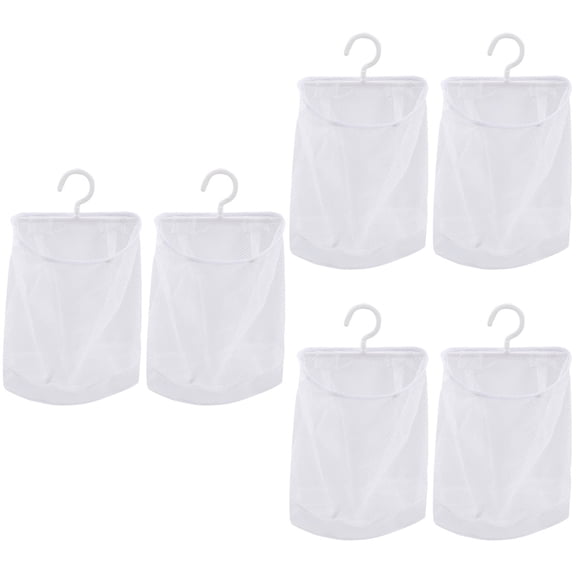 Clip Hanger 6 Pcs Storage Mesh Bag Shopping Coat Baby Hangers Kitchen Onion White