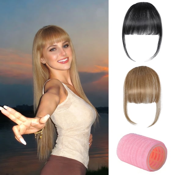 LAPTOM MAX Clip-In Hair Topper for Women – Bangs Hairpiece Wiglet Real Human Hair for Thinning Hair
