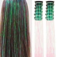 thumbnail image 1 of Clip In Glitter Hair Extensions 20 Inch 12Pcs Kit Rainbow Metallic Hair Pieces for Women Girls Festival Concerts and Party Cosplay, 1 of 10