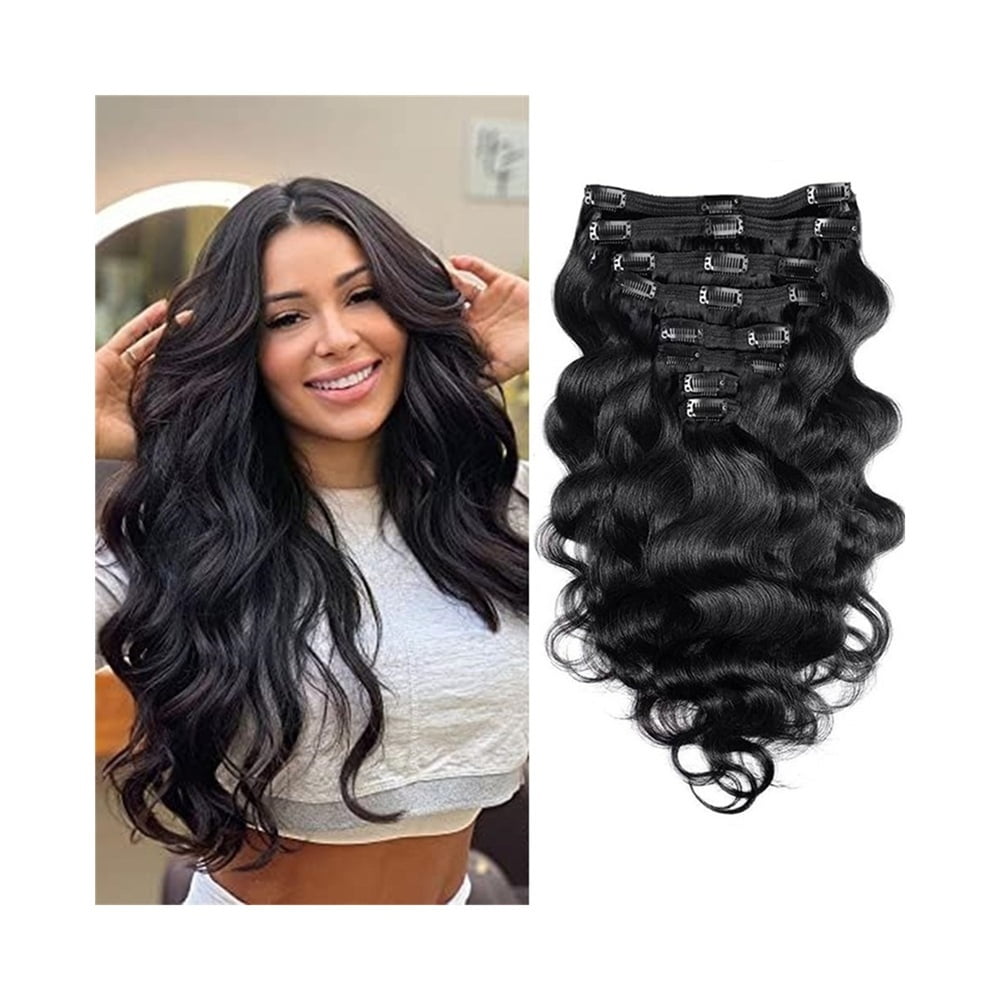 Clip In Hair Extensions Brazilian Remy Human Hair Body Wave Clip In ...