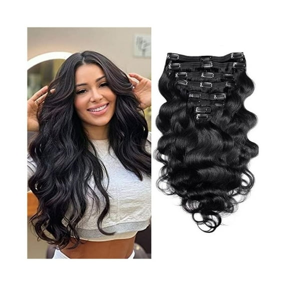 Clip In Hair Extensions Brazilian Remy Human Hair Body Wave Clip In Extensions 10-26 Inch 8 Pcs/Set Natural Black Color Clip Ins Remy Hair 120G