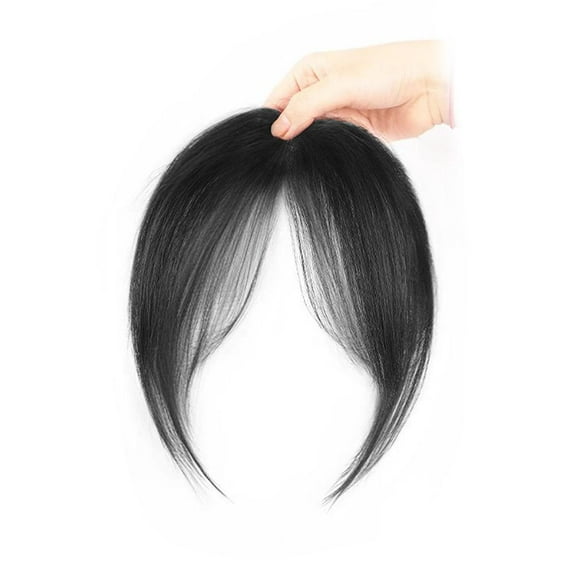 Clip In Human Hair French Bangs Extensions for Women, Natural Wispy Fake Fringe with Invisible Seamless Design, Heat Resistant for Styling