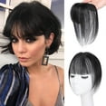 thumbnail image 1 of Clip In Human Hair Fringe Extension Real Hairpiece With Attached Clips For Instant Women Hair Styling Accessory, 1 of 3