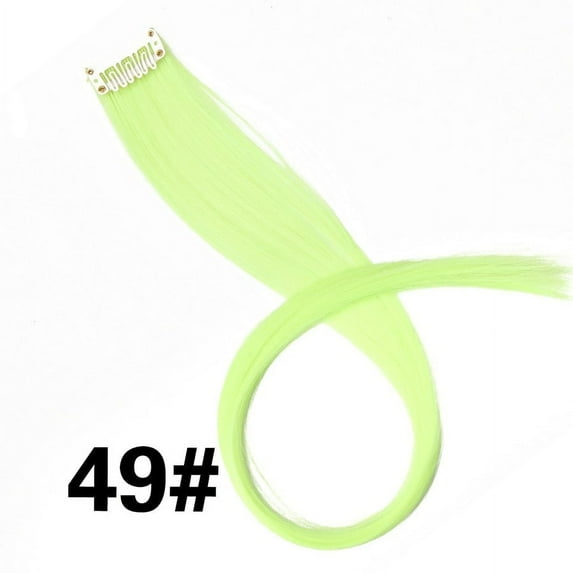 Clip-In One Piece Ombre Hair Extensions in Pure Color - Straight Long Synthetic 2 Tone Hair Pieces