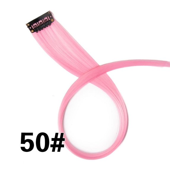Clip-In One Piece Ombre Hair Extensions in Pure Color - Straight Long Synthetic 2 Tone Hair Pieces