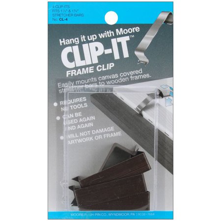 Clip-It Frame Clips 4/Pkg-Fits 1.5" & 1.75" Stretcher Bars, Pk 12