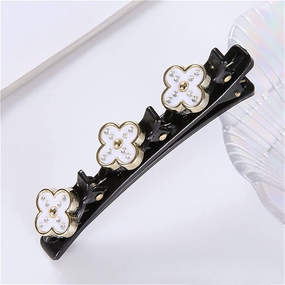 Clip Ladies Fixed Shape Clip Tooth-Shaped Pearl Flower Braided Hair Clip (Color : 10)
