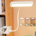 thumbnail image 1 of Clip Lamp Battery Operated USB Rechargeable Reading Light | 3 Brightness Modes | 30 LED Eye-Caring Adjustable Goose Neck Desk Bed Clip-On | Portable White | 1 Pack | 14.37"x6.1"x4.72", 1 of 9