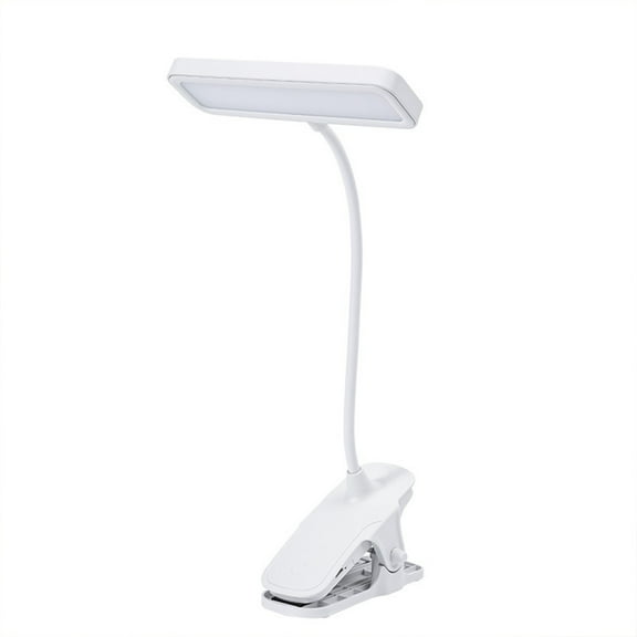 Clip Lamp Battery Powered Reading Light With 3 Brightness Levels, Usb Rechargeable, Flexible Neck And Wide Clamp For Bed, Desk, Study And Office, 14.37X6.1X4.72In 0.55Lb