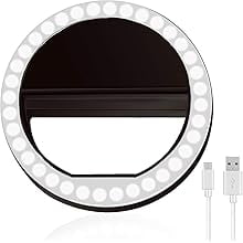 Clip Light - LED Ring Light for Laptops, Monitors, Smartphones, Tablets - Portable and Rechargeable - Black