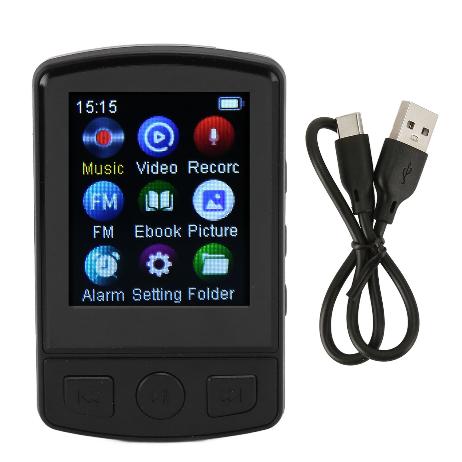 Clip MP3 Player MP4 Player Bluetooth 5.2 1.77 Inch Color Screen