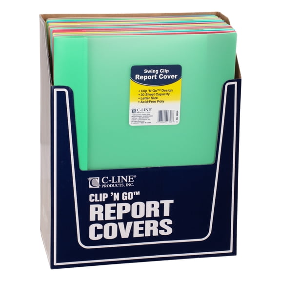 Clip 'N Go Report Cover, Assorted Colors (Color May Vary) (Set of 24 Report Covers)