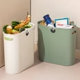 thumbnail image 1 of Clip Narrow Bathroom Trash Can | Plastic Waste Bin | Compact Crevice Storage Bucket | Countertop Organizer | Lightweight Design | 1 Piece | 32x29.5x13cm | White, Green, 1 of 6