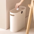 thumbnail image 1 of Clip Narrow Bathroom Trash Can | Plastic Waste Bin | Compact Crevice Storage Bucket | Countertop Organizer | Lightweight Design | 1 Piece | 32x29.5x13cm | White, Green, 1 of 6