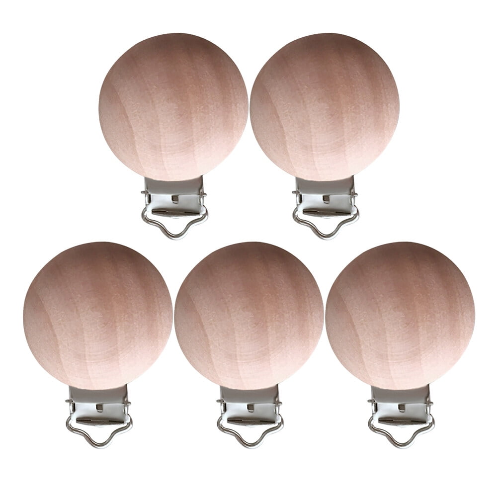 Clip Natural Wood Pacifier Clip Teething Beads Bracelet Ring Crib