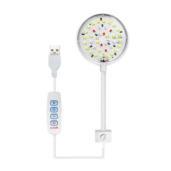 Clip-On Aquarium Light, 7W/5W LED Fish Tank Light with RGB Color Options, 360 Adjustable Clip Lamp for Small Aquariums, USB Powered Aquatic Plant Light with White Blue Green Red LEDs