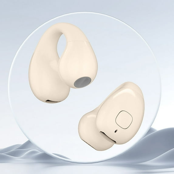 Clip On Blue tooth Earbuds NonIn Ear Long Battery LifeS Wireless Earpieces, New, Style-hd-216, Khaki