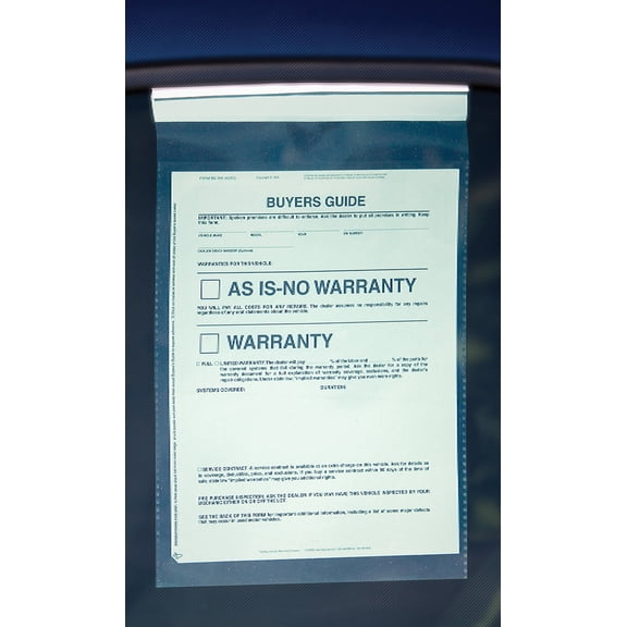 SSWBasics Clip On Buyer's Guide Holder - 9" x 13" Form Holder - Pack of 50- Clear Buyers Guide Holder - Dealership Supplies for Car Dealerships - Durable Window Holder for Automotive Dealer Supplies